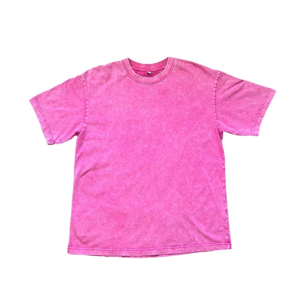 Huan 3 Pink Acid Wash Short Sleeve T-Shirt Womens Size Medium (0945)